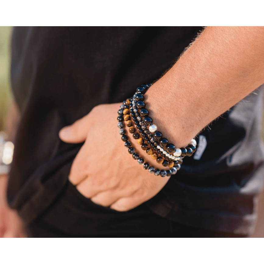 Mens onyx hot sale bead bracelet