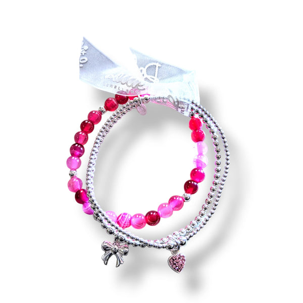 Hot Pink Barbie Inspired Stack Dollie Jewellery