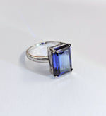 Load image into Gallery viewer, Deep violet Tanzanite Ring in 925 silver