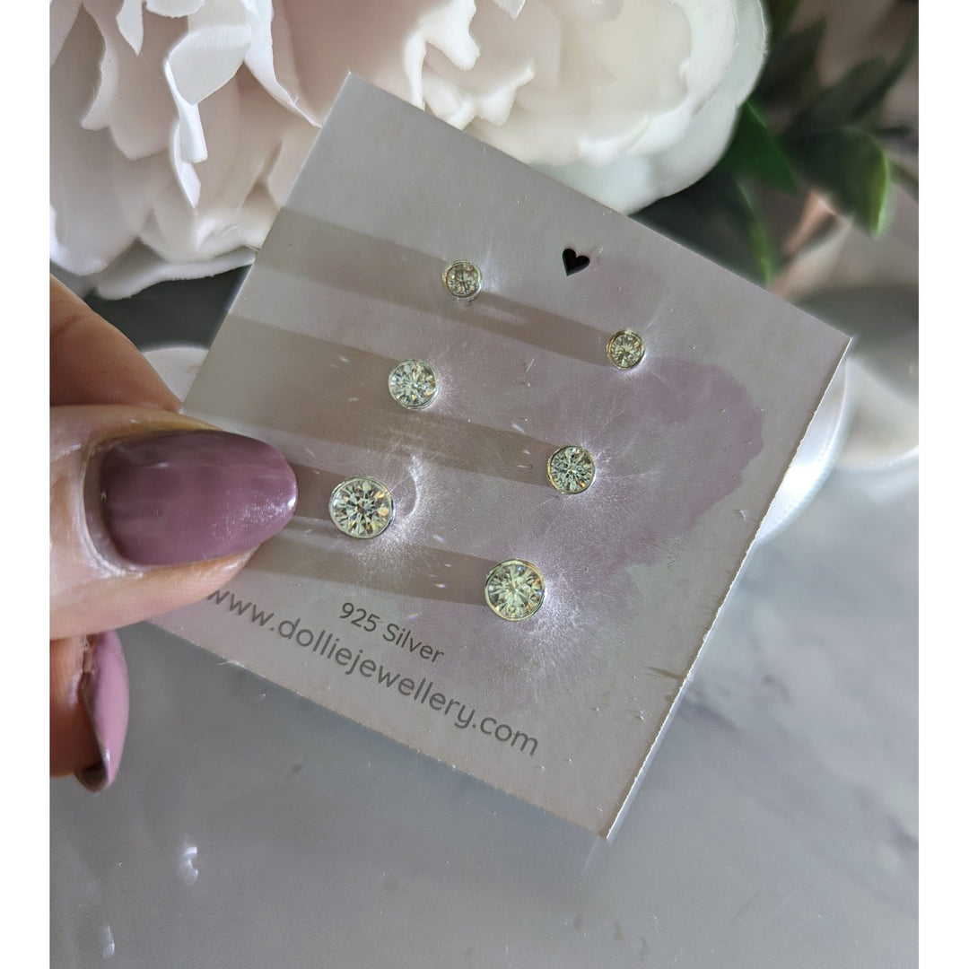 Ice White Crystal Studs