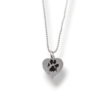 Load image into Gallery viewer, Engraved Paw Print Heart Necklace Dollie Jewellery
