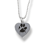 Load image into Gallery viewer, Engraved Paw Print Heart Necklace Dollie Jewellery
