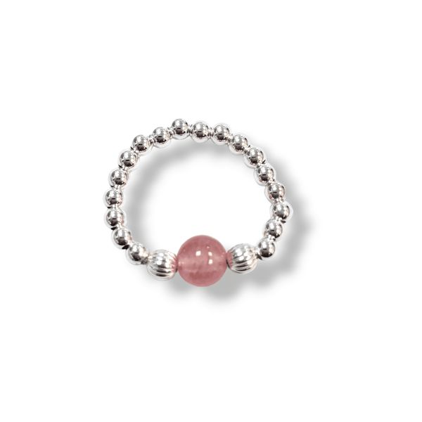 Pink Candy Pop Ring made from the rare gemstone Super Seven