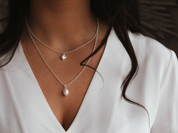 Classic White Pearl Drop Necklace