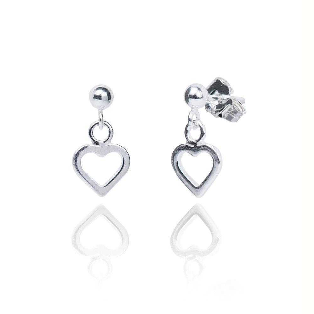 Annabelle Silver Heart Earrings Dollie Jewellery