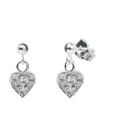 Heart Sparkle Earrings Dollie Jewellery