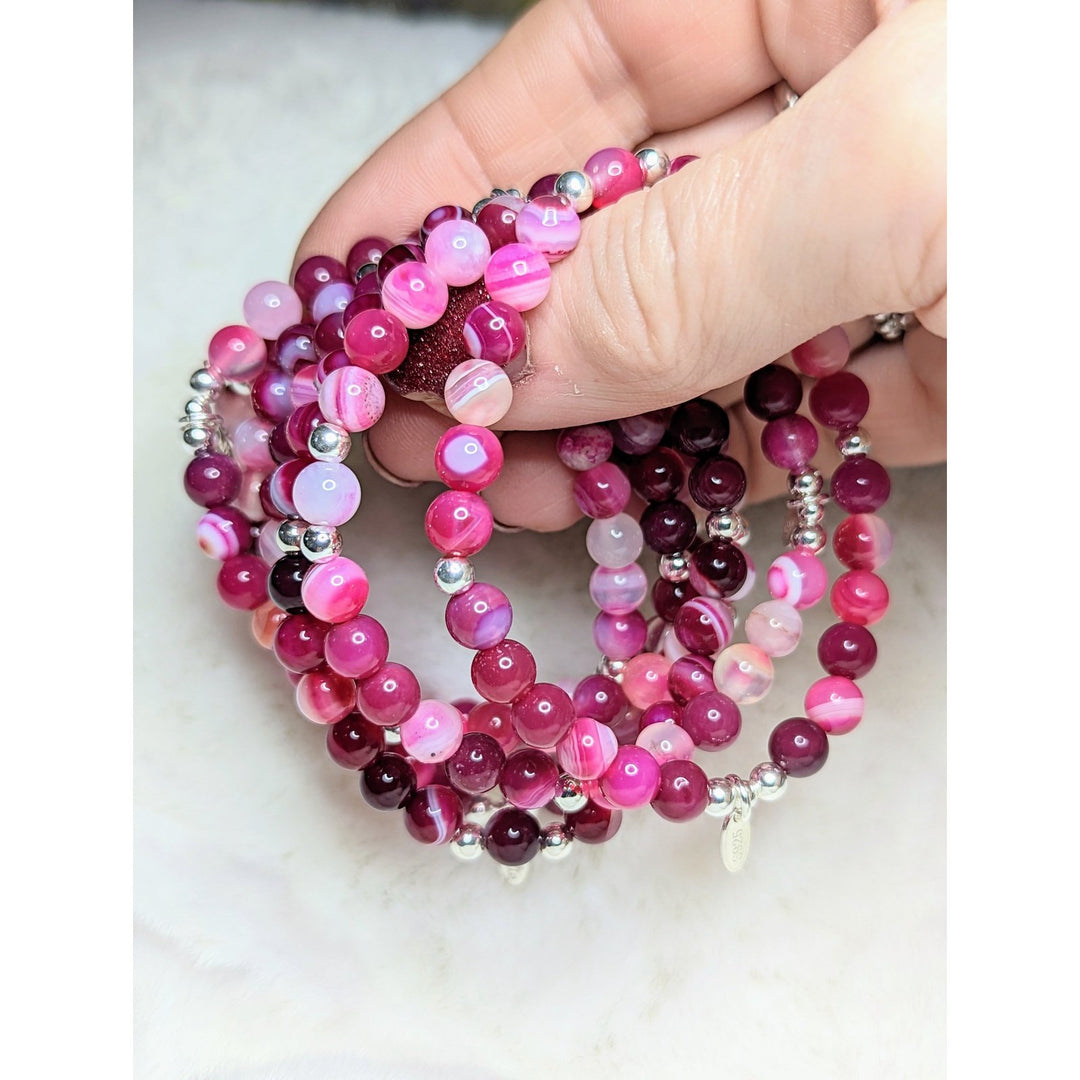 Hot Pink Agate Bracelet Dollie Jewellery