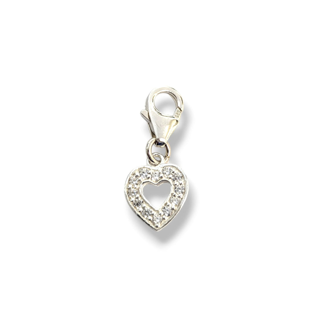 Open Sparkle Heart Charm Dollie Jewellery