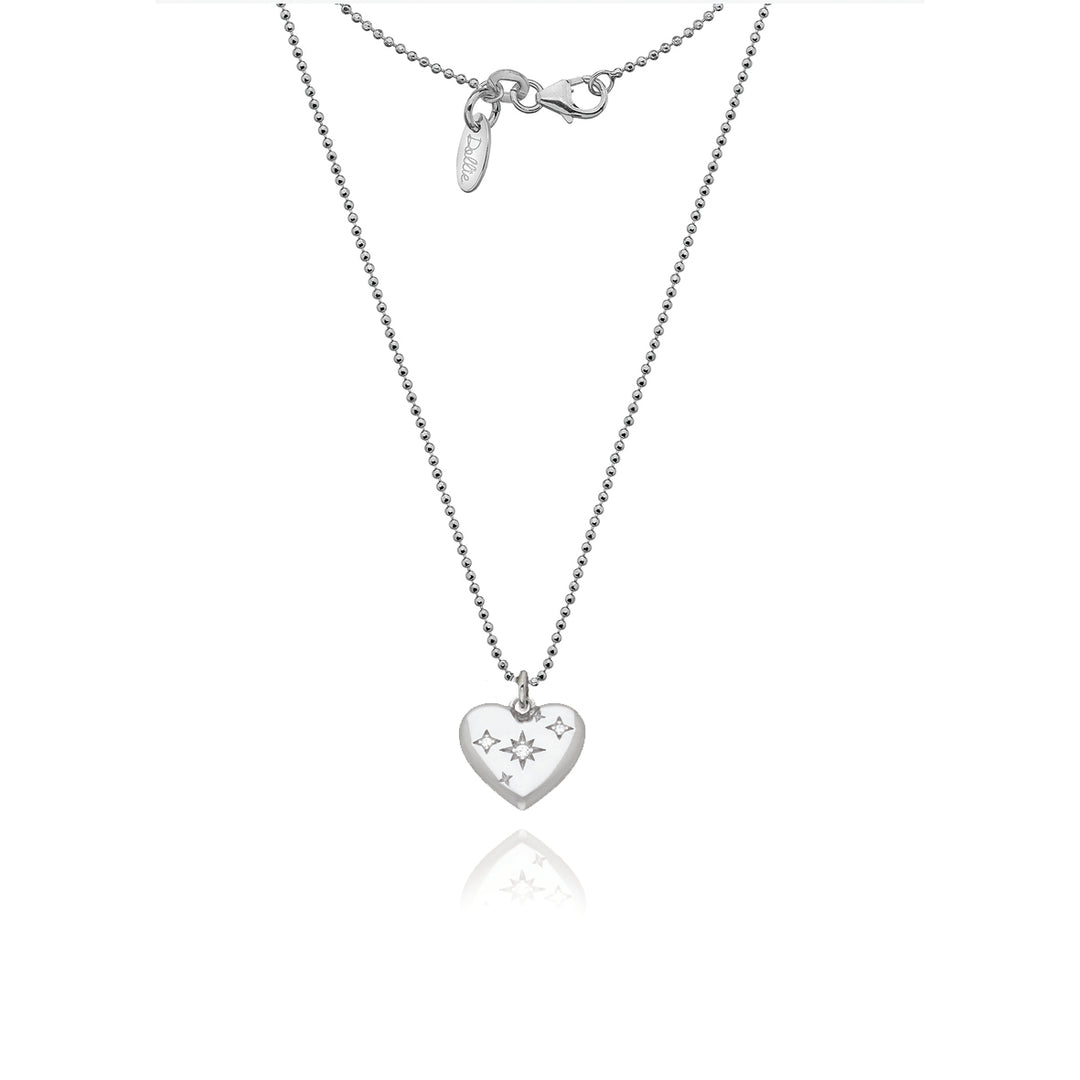 Ophelia Silver Heart Necklace Dollie Jewellery
