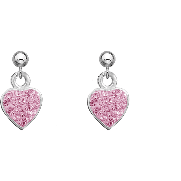 Pink Heart Sparkle Earrings Dollie Jewellery