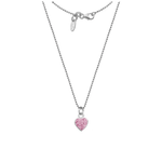 Load image into Gallery viewer, Pink Heart Sparkle Necklace Dollie Jewellery