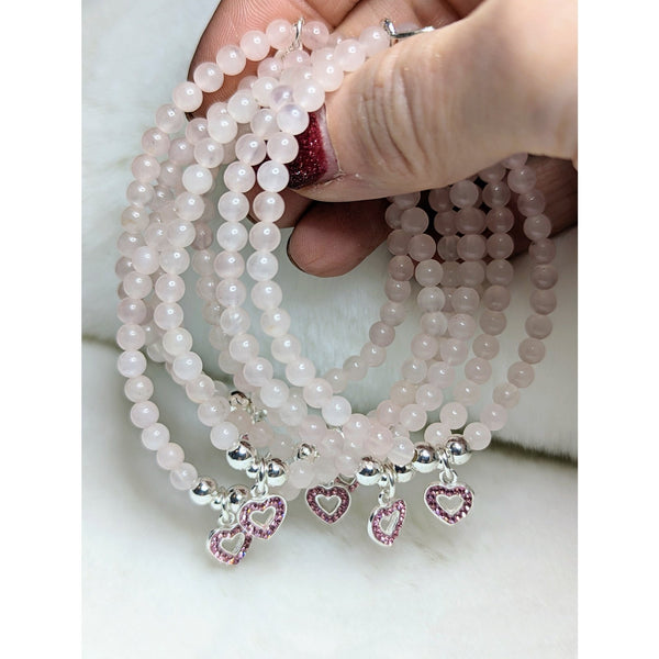 Rose Quartz Heart Bracelet Dollie Jewellery